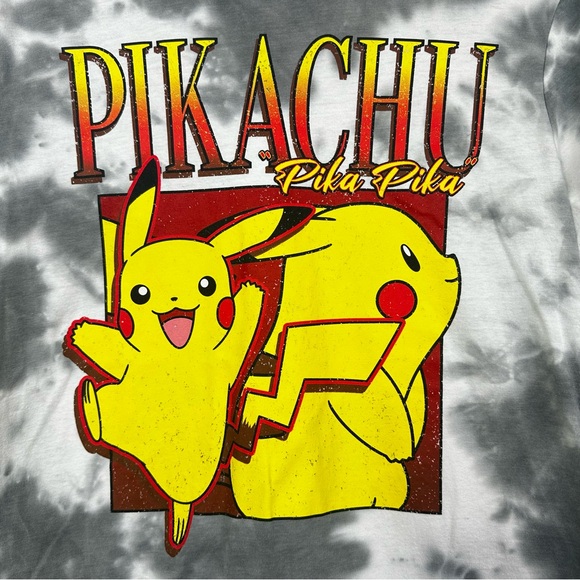 Pokemon Pikachu Shirt Tie Dye Short Sleeve TV Graphic Retro Y2K Pika Pika Men's - Picture 3 of 7